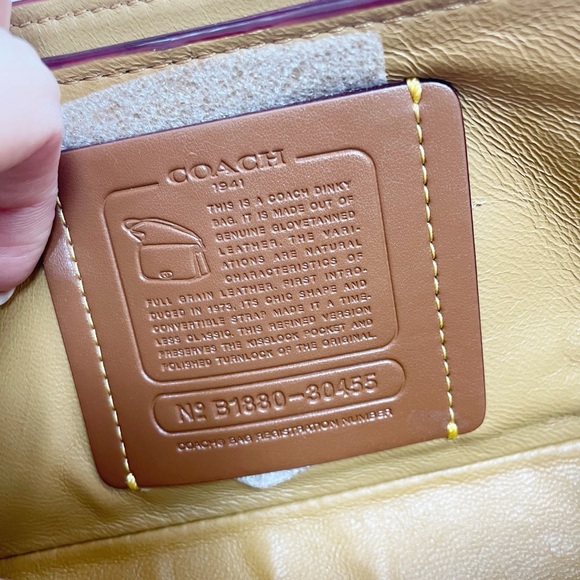 Coach Dinky With Rivets And Snakeskin Detail White Tan Crossbody B1880-30455 - Picture 5 of 16